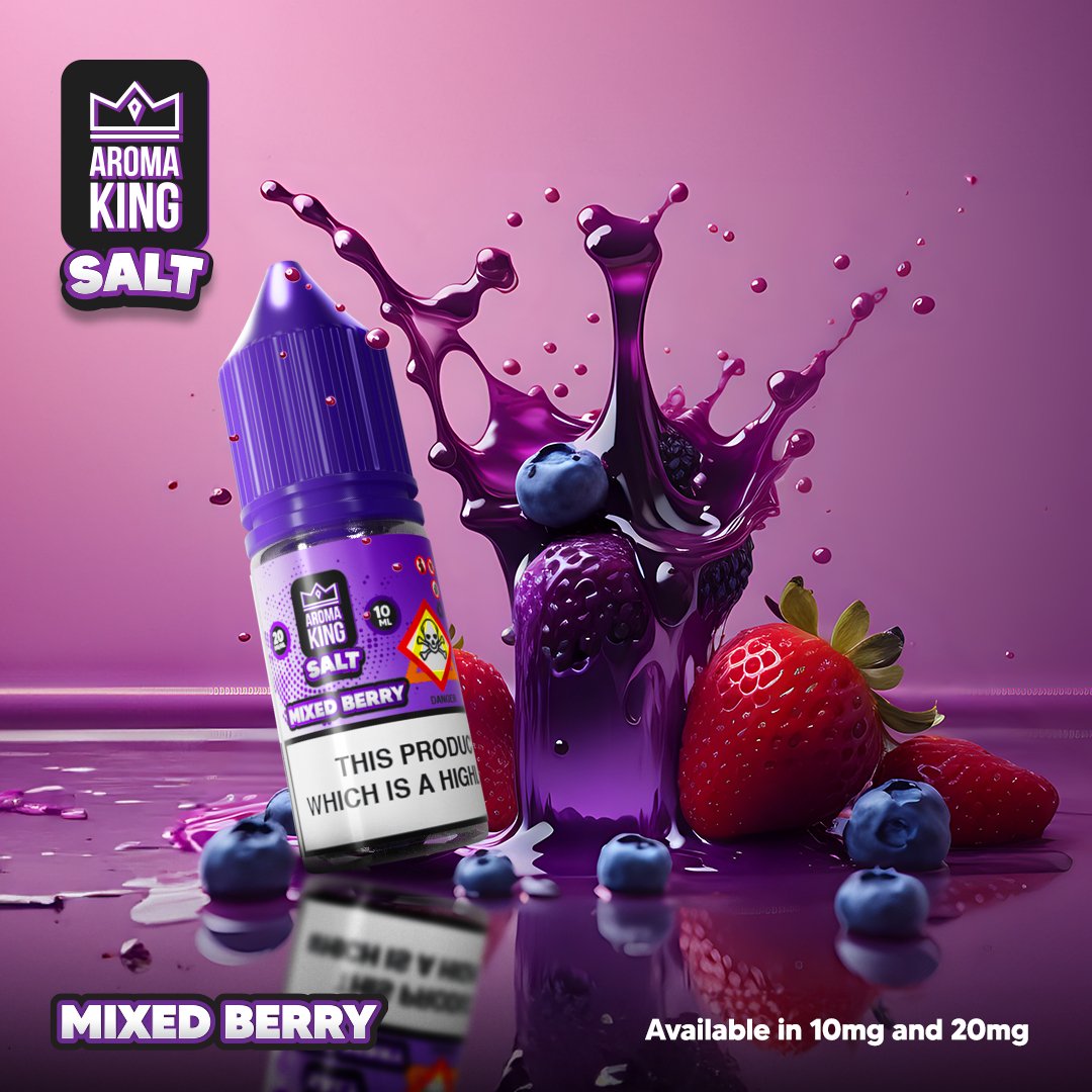 Aroma King Nic Salts 10ml E - liquids - Box of 10 - Wolfvapes.co.uk - Mixed Berries