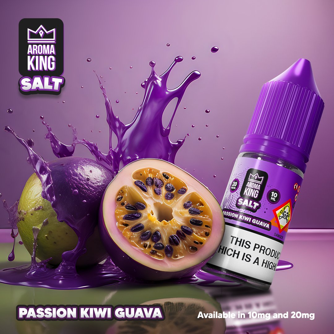 Aroma King Nic Salts 10ml E - liquids - Box of 10 - Wolfvapes.co.uk - Passion Kiwi Guava