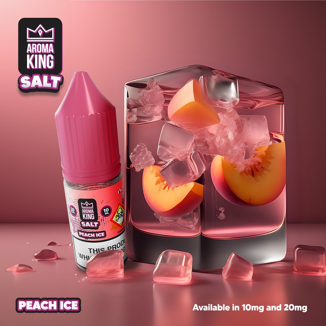 Aroma King Nic Salts 10ml E - liquids - Box of 10 - Wolfvapes.co.uk - Peach Ice