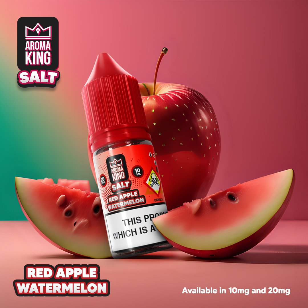 Aroma King Nic Salts 10ml E - liquids - Box of 10 - Wolfvapes.co.uk - Red Apple Watermelon