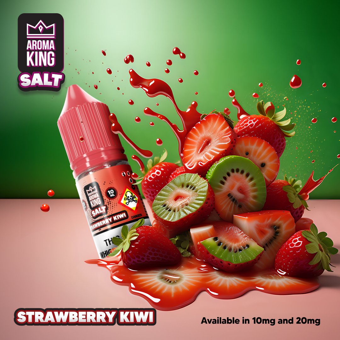 Aroma King Nic Salts 10ml E - liquids - Box of 10 - Wolfvapes.co.uk - Strawberry Kiwi