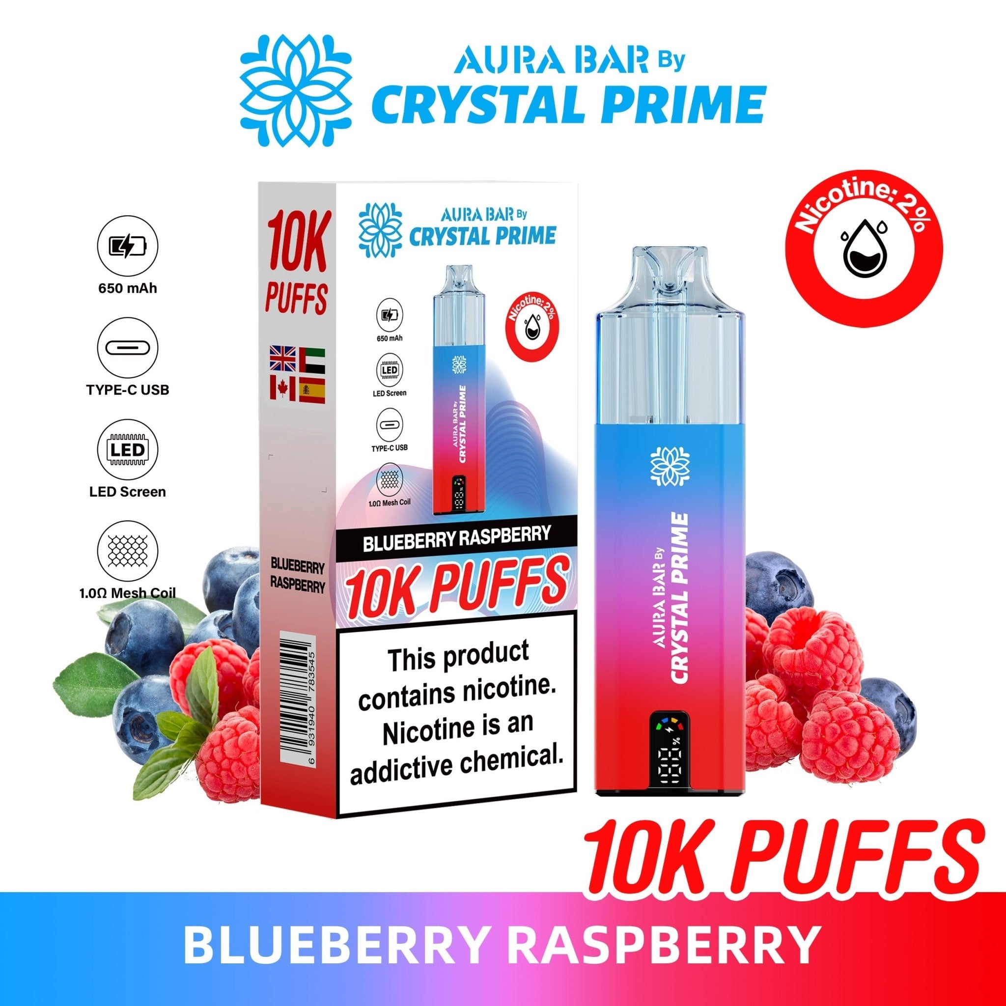 Aura Bar 10000 Prefilled Pod Vape Kit By Crystal Prime Aura Bar 10000 Prefilled Pod Vape Kit By Crystal Prime
