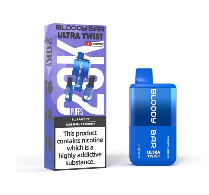 Bloody Bar Ultra Twist 20000 Disposable Vape - Wolfvapes.co.uk - Cherry Ice/Strawberry Raspberry