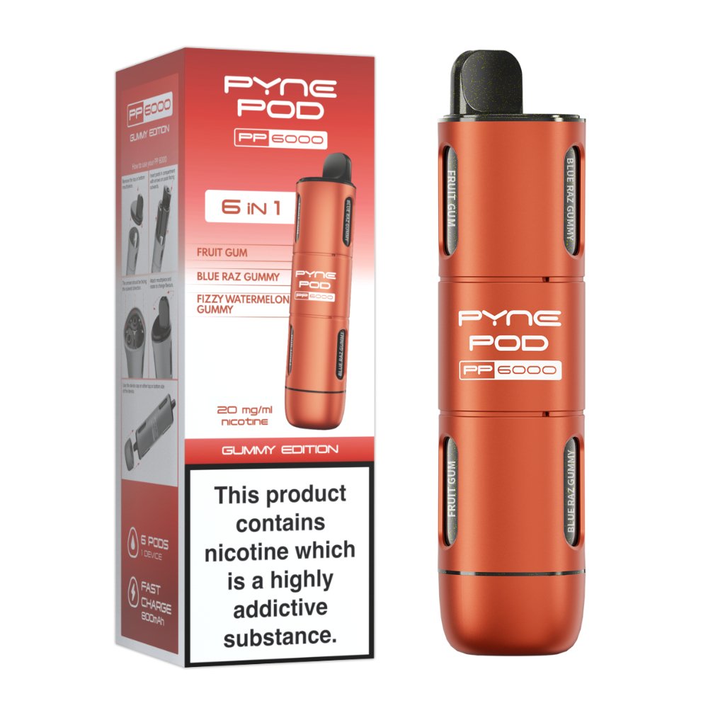 buy 6 In 1 Pyne Pod PP6000 Vape Pod Kit at Wolfvapes.co.uk