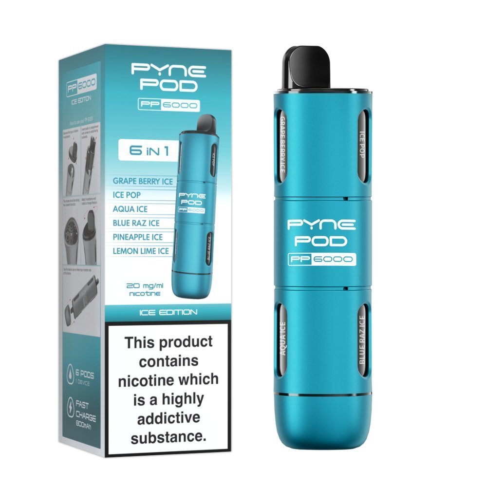 buy 6 In 1 Pyne Pod PP6000 Vape Pod Kit at Wolfvapes.co.uk