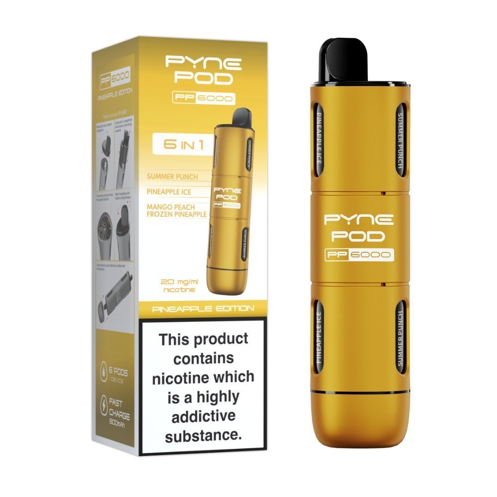 buy 6 In 1 Pyne Pod PP6000 Vape Pod Kit at Wolfvapes.co.uk