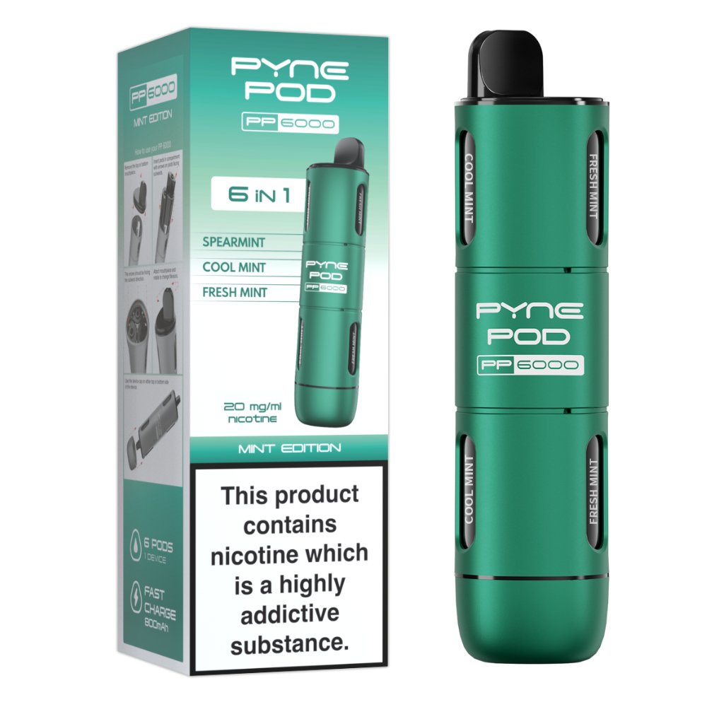buy 6 In 1 Pyne Pod PP6000 Vape Pod Kit at Wolfvapes.co.uk