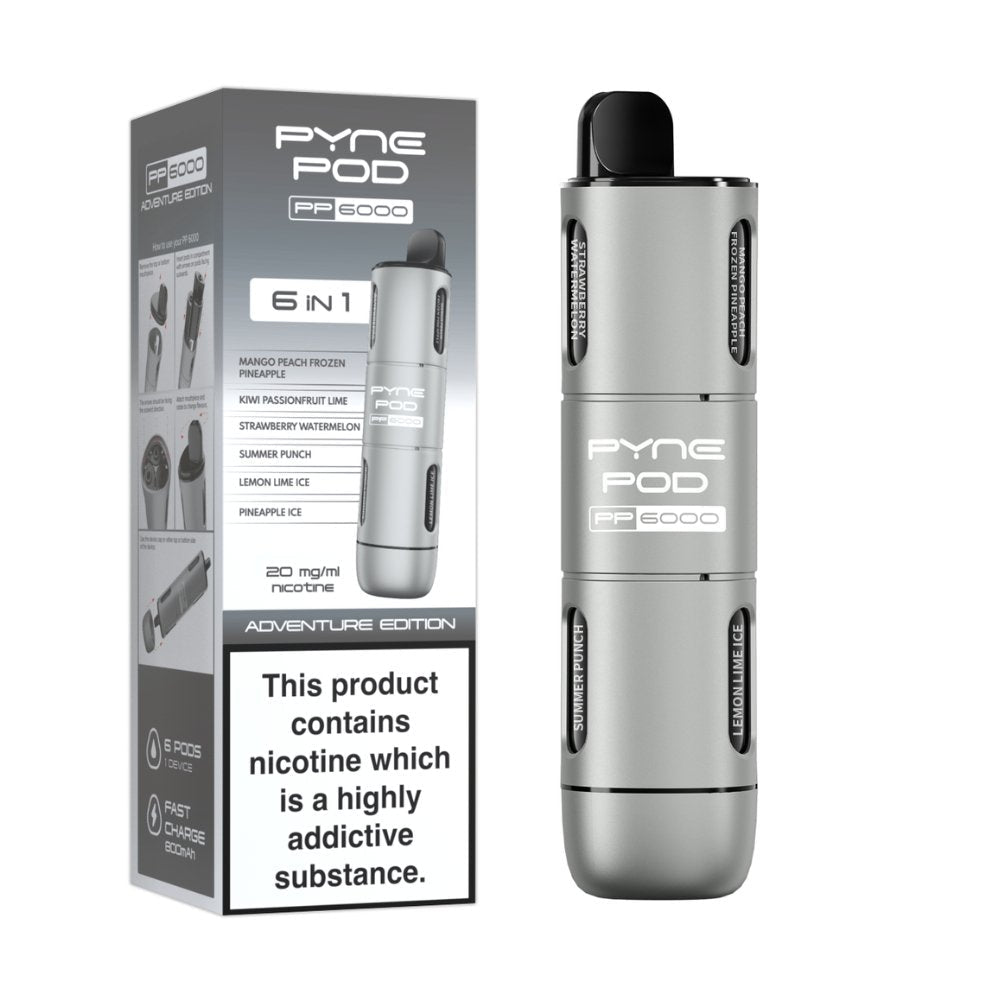 buy 6 In 1 Pyne Pod PP6000 Vape Pod Kit at Wolfvapes.co.uk