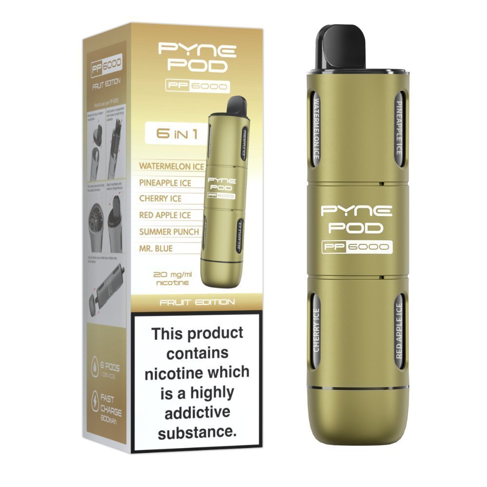 buy 6 In 1 Pyne Pod PP6000 Vape Pod Kit at Wolfvapes.co.uk