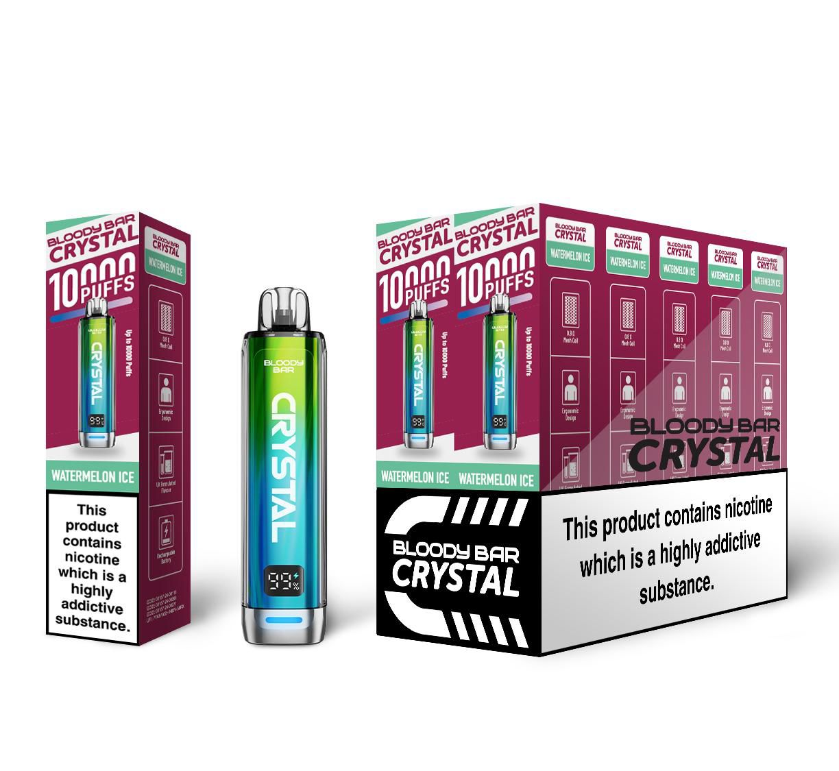 buy Bloody Bar Crystal 10k Disposable Vape Box of 5 at Wolfvapes.co.uk