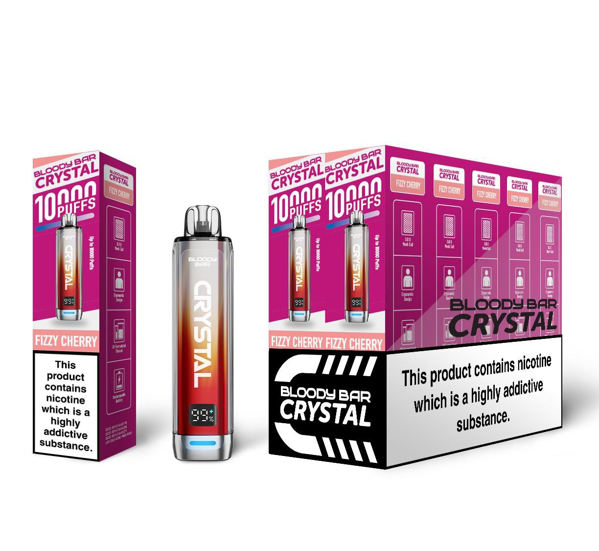 buy Bloody Bar Crystal 10k Disposable Vape Box of 5 at Wolfvapes.co.uk