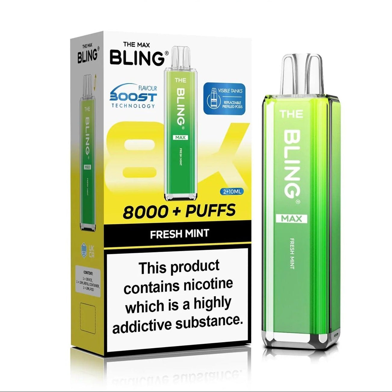 buy Crystal Bling Max 8000 Prefilled Pod Kit Box of 5 at Wolfvapes.co.uk