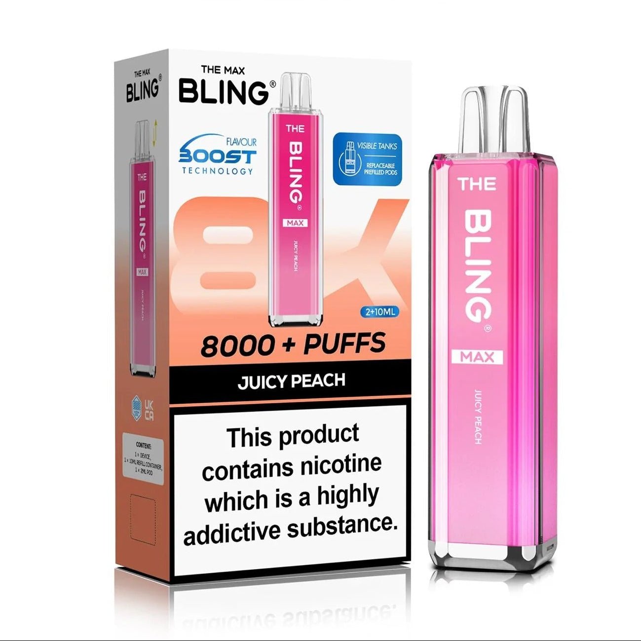 buy Crystal Bling Max 8000 Prefilled Pod Kit Box of 5 at Wolfvapes.co.uk