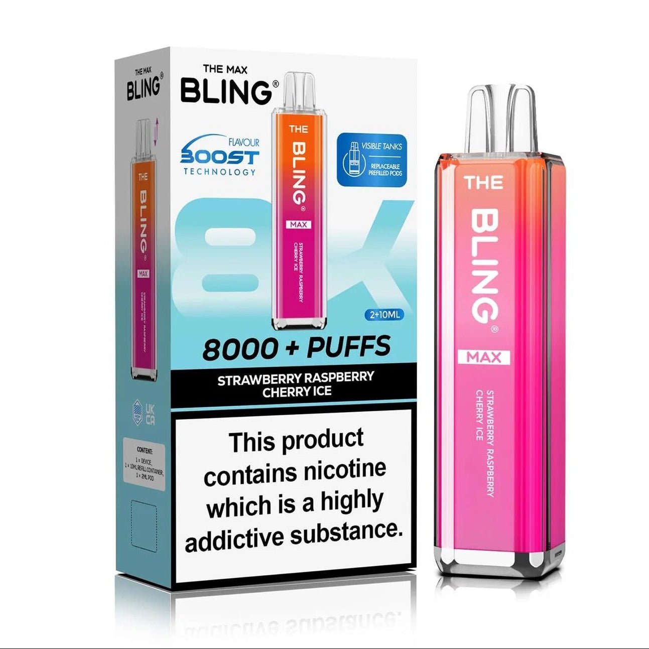 buy Crystal Bling Max 8000 Prefilled Pod Kit Box of 5 at Wolfvapes.co.uk