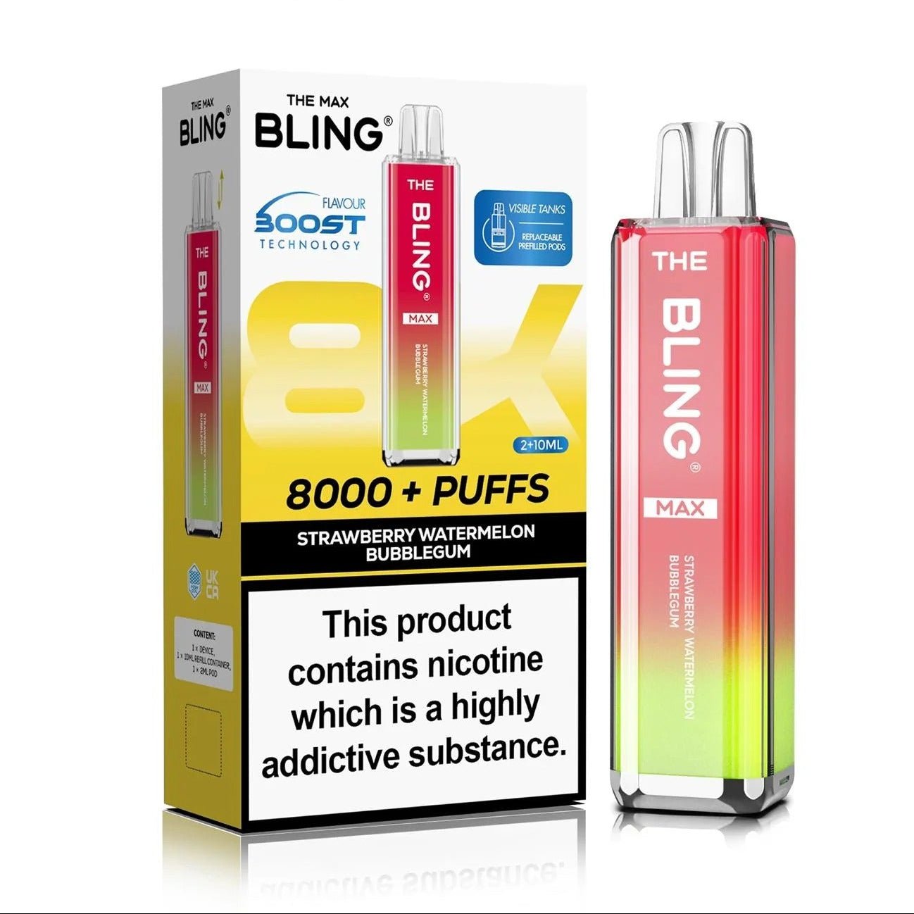 buy Crystal Bling Max 8000 Prefilled Pod Kit Box of 5 at Wolfvapes.co.uk