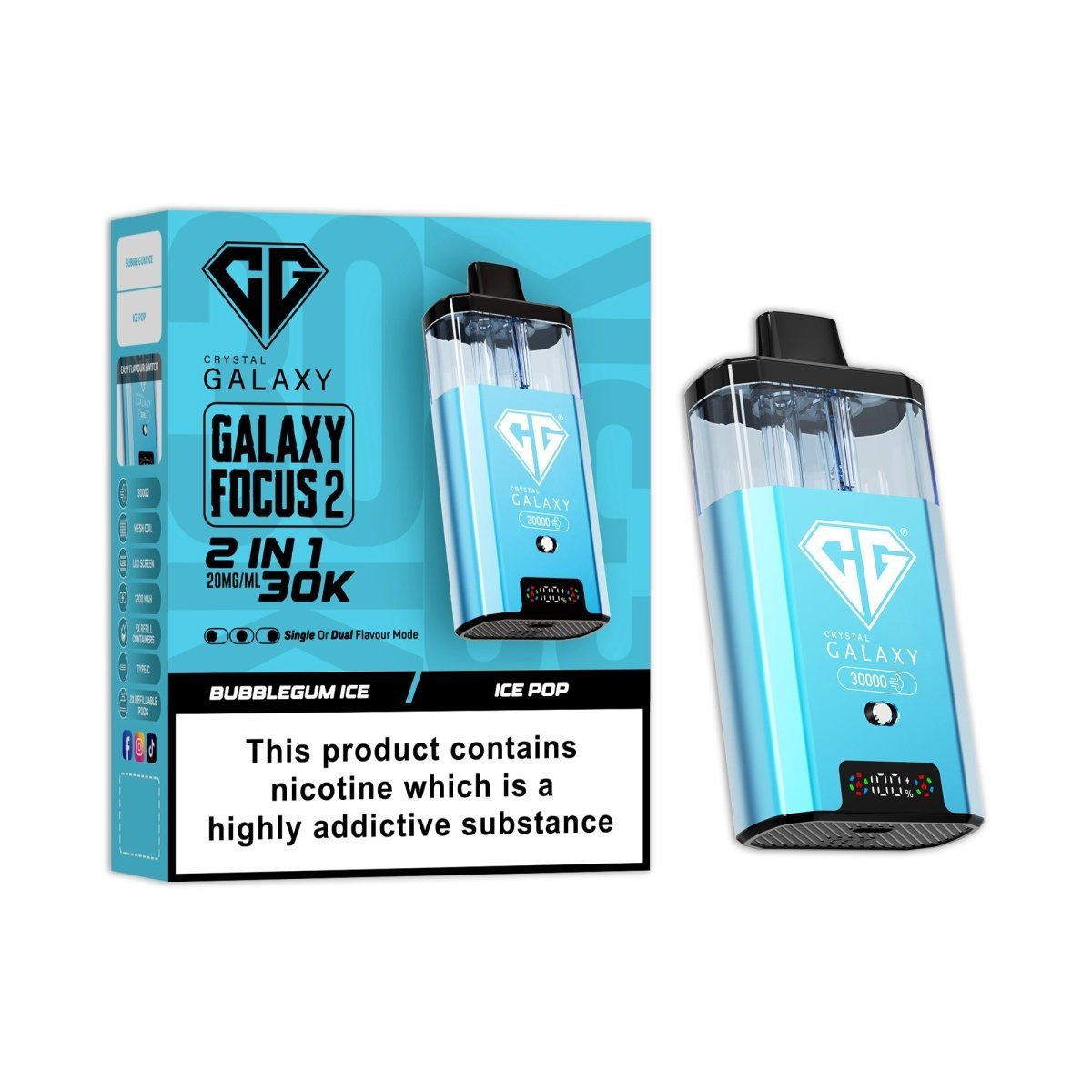 buy Crystal Galaxy Focus 2 Prefilled 2 in 1 Pod Kit at Wolfvapes.co.uk