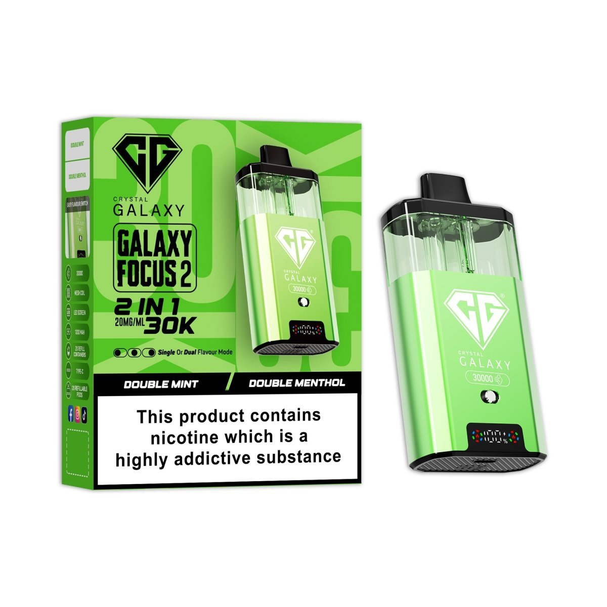 buy Crystal Galaxy Focus 2 Prefilled 2 in 1 Pod Kit at Wolfvapes.co.uk