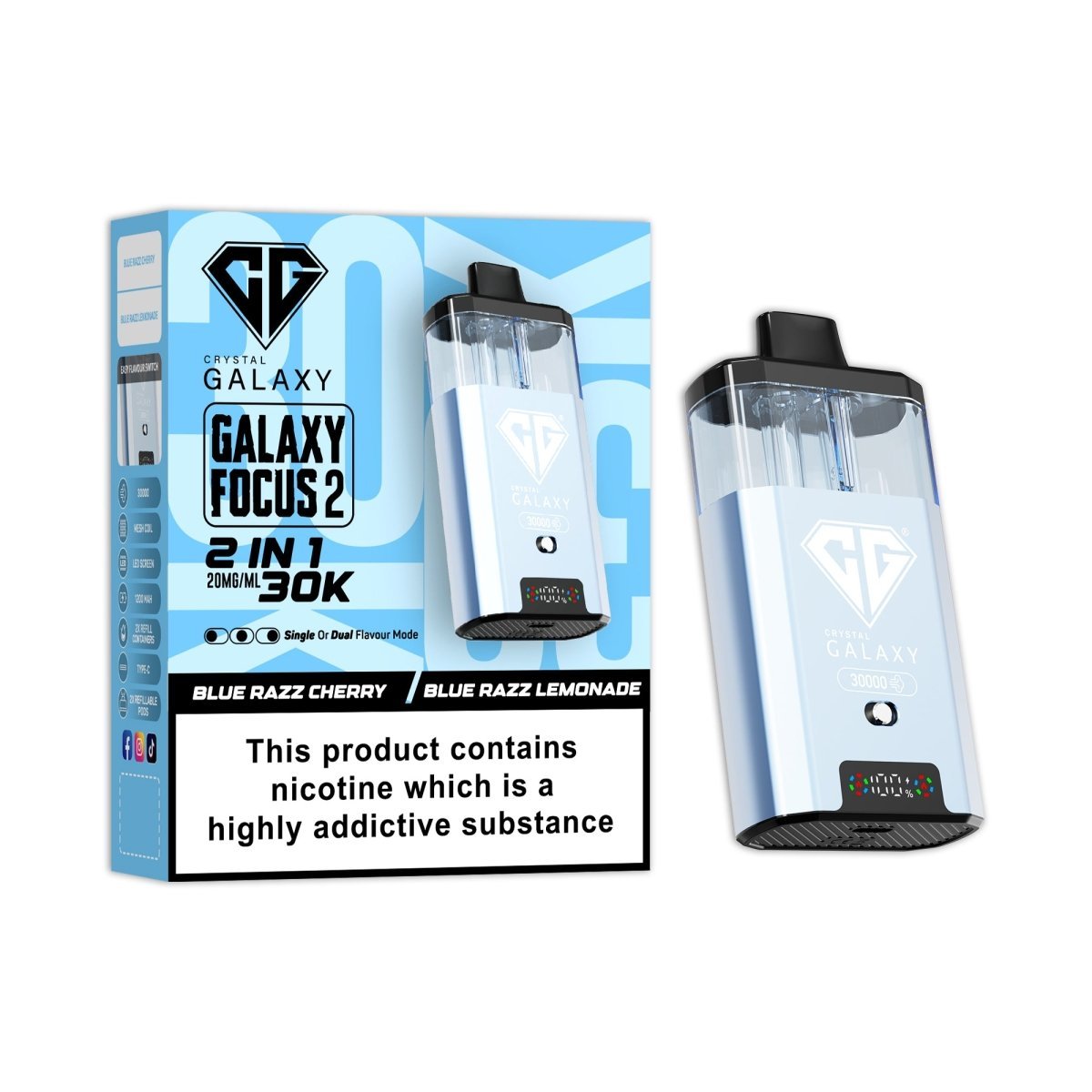 buy Crystal Galaxy Focus 2 Prefilled 2 in 1 Pod Kit at Wolfvapes.co.uk