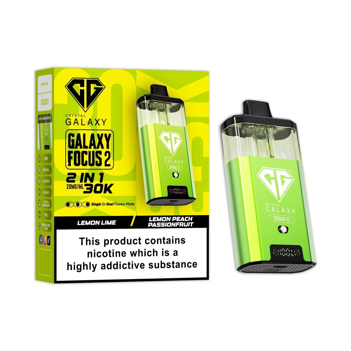 buy Crystal Galaxy Focus 2 Prefilled 2 in 1 Pod Kit at Wolfvapes.co.uk