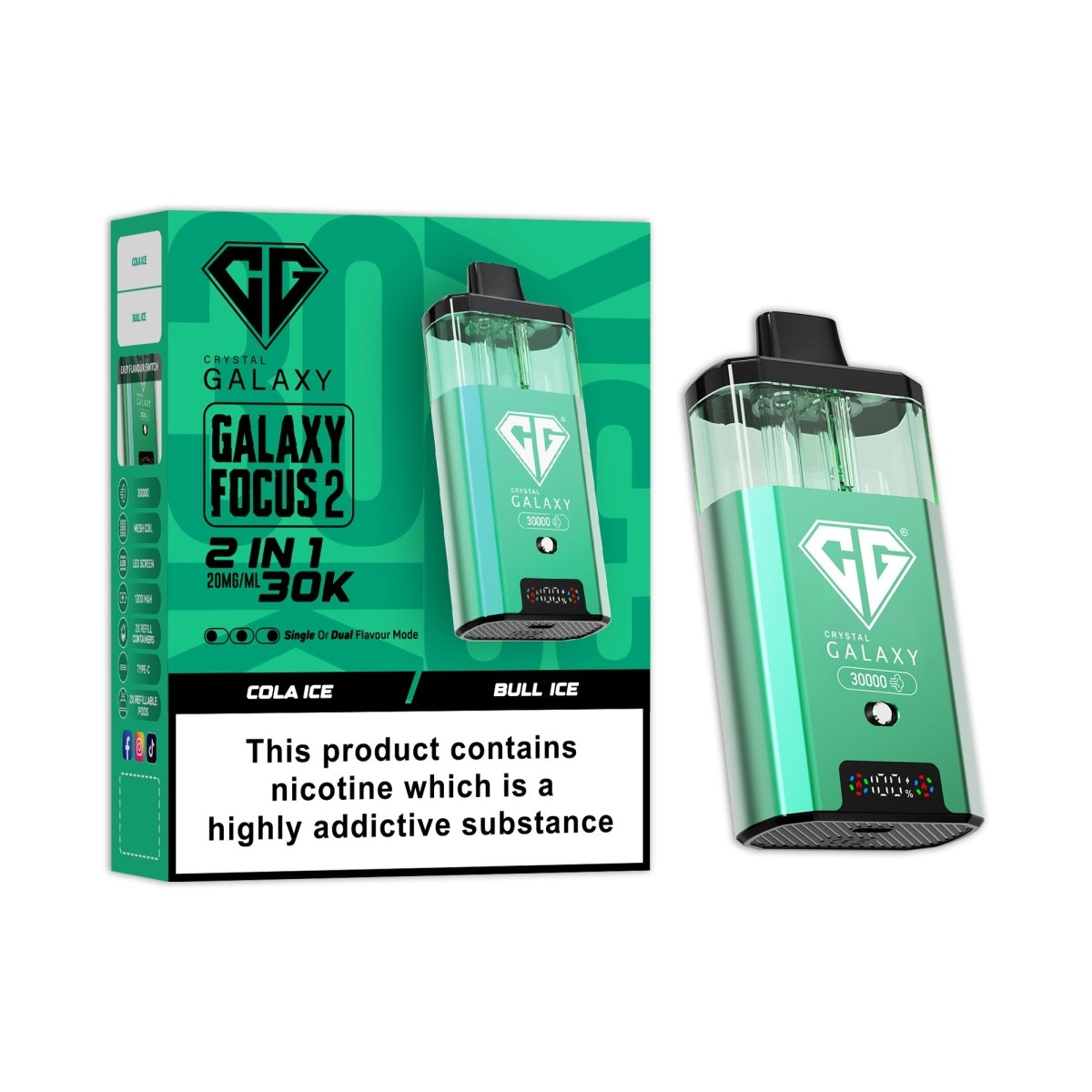 buy Crystal Galaxy Focus 2 Prefilled 2 in 1 Pod Kit at Wolfvapes.co.uk