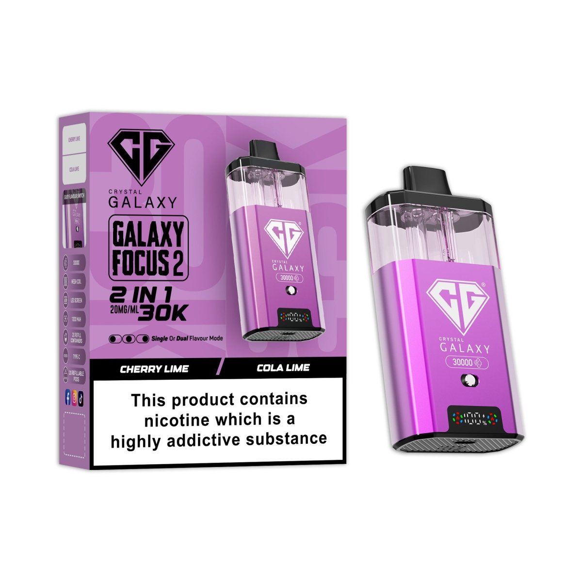 buy Crystal Galaxy Focus 2 Prefilled 2 in 1 Pod Kit at Wolfvapes.co.uk
