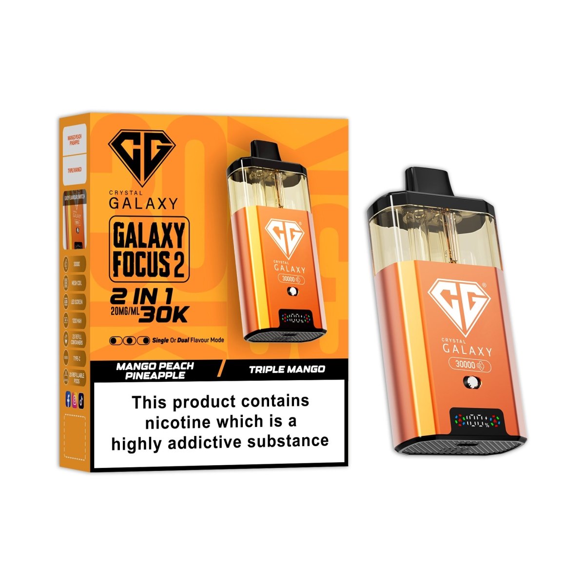 buy Crystal Galaxy Focus 2 Prefilled 2 in 1 Pod Kit at Wolfvapes.co.uk
