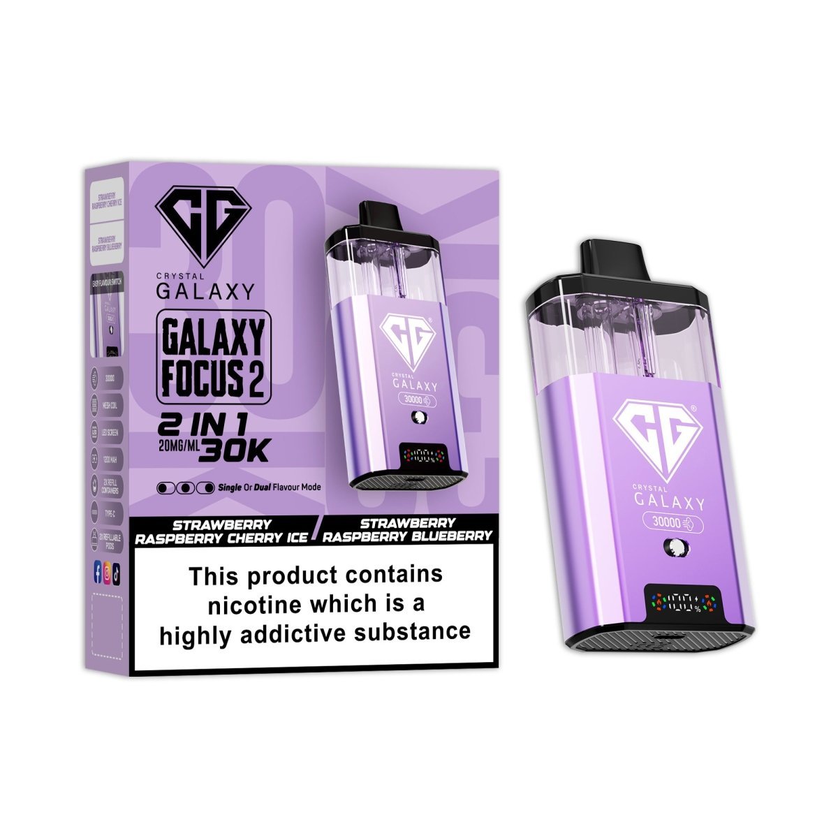 buy Crystal Galaxy Focus 2 Prefilled 2 in 1 Pod Kit at Wolfvapes.co.uk