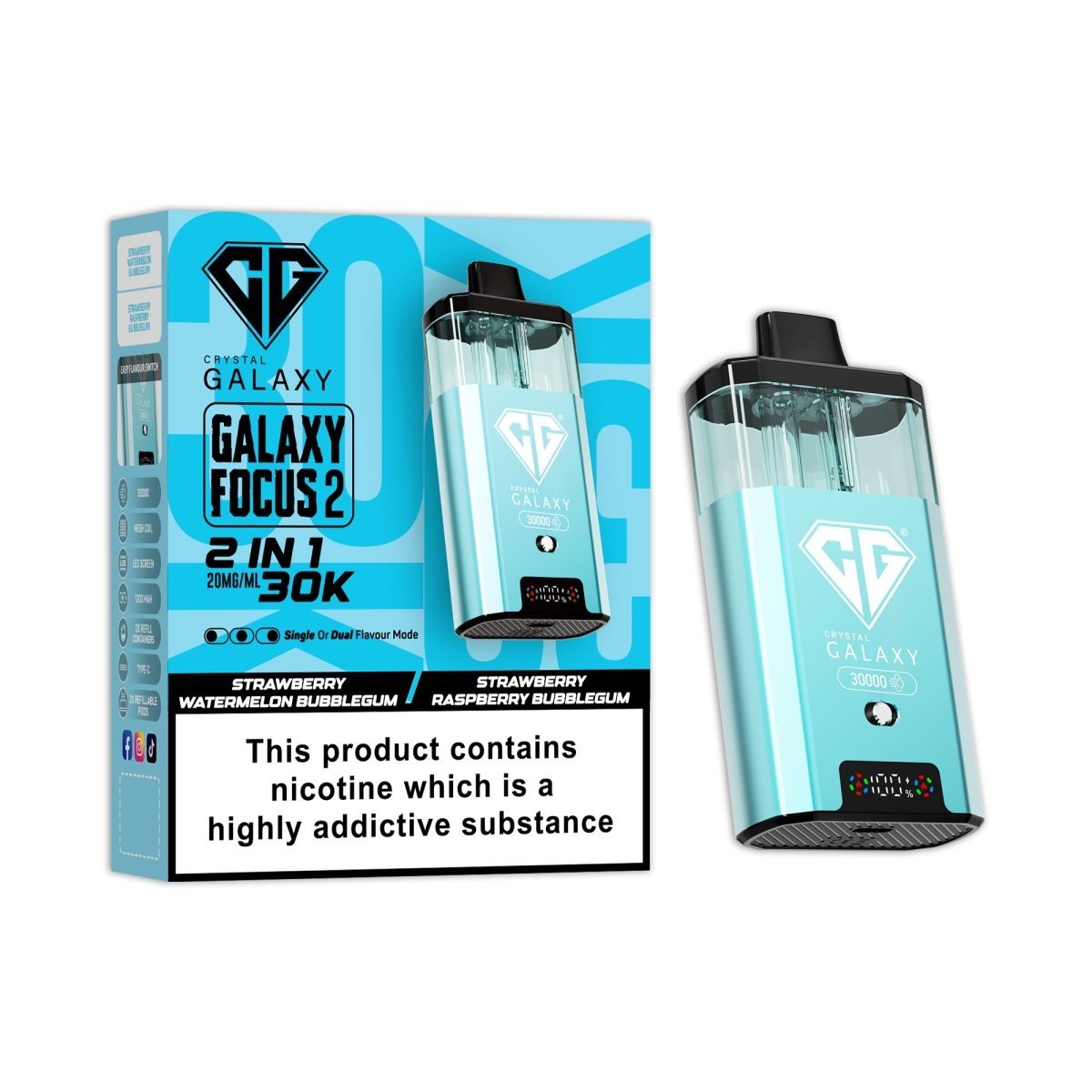 buy Crystal Galaxy Focus 2 Prefilled 2 in 1 Pod Kit at Wolfvapes.co.uk