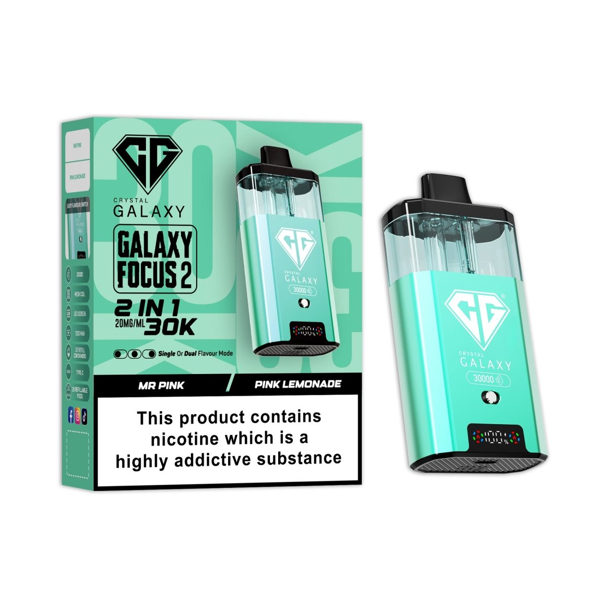buy Crystal Galaxy Focus 2 Prefilled 2 in 1 Pod Kit at Wolfvapes.co.uk