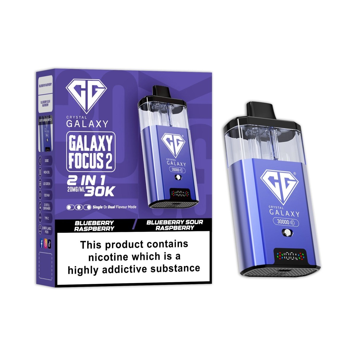 buy Crystal Galaxy Focus 2 Prefilled 2 in 1 Pod Kit at Wolfvapes.co.uk