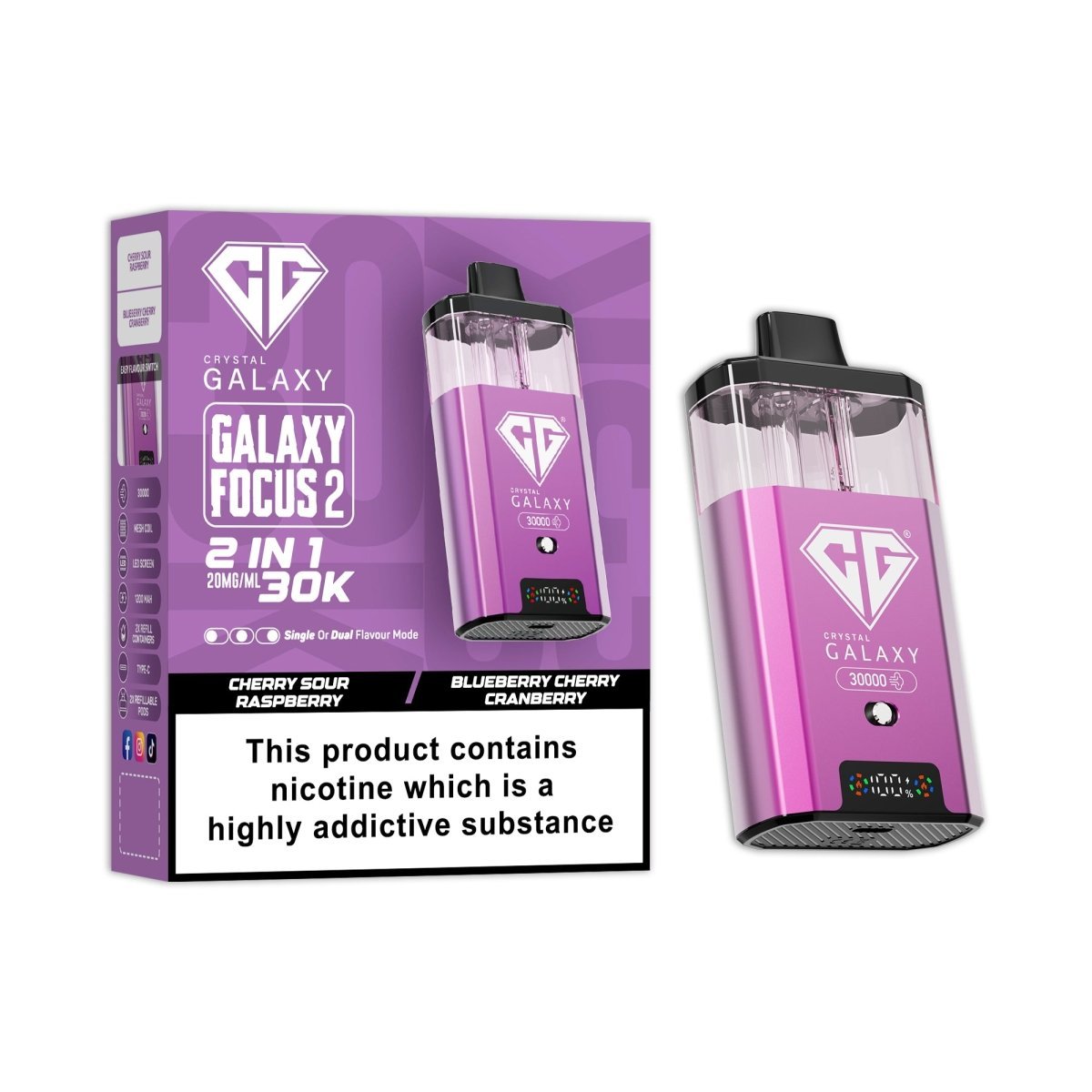 buy Crystal Galaxy Focus 2 Prefilled 2 in 1 Pod Kit at Wolfvapes.co.uk