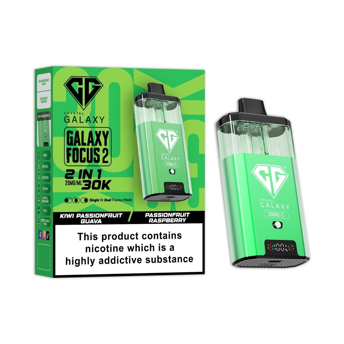 buy Crystal Galaxy Focus 2 Prefilled 2 in 1 Pod Kit at Wolfvapes.co.uk