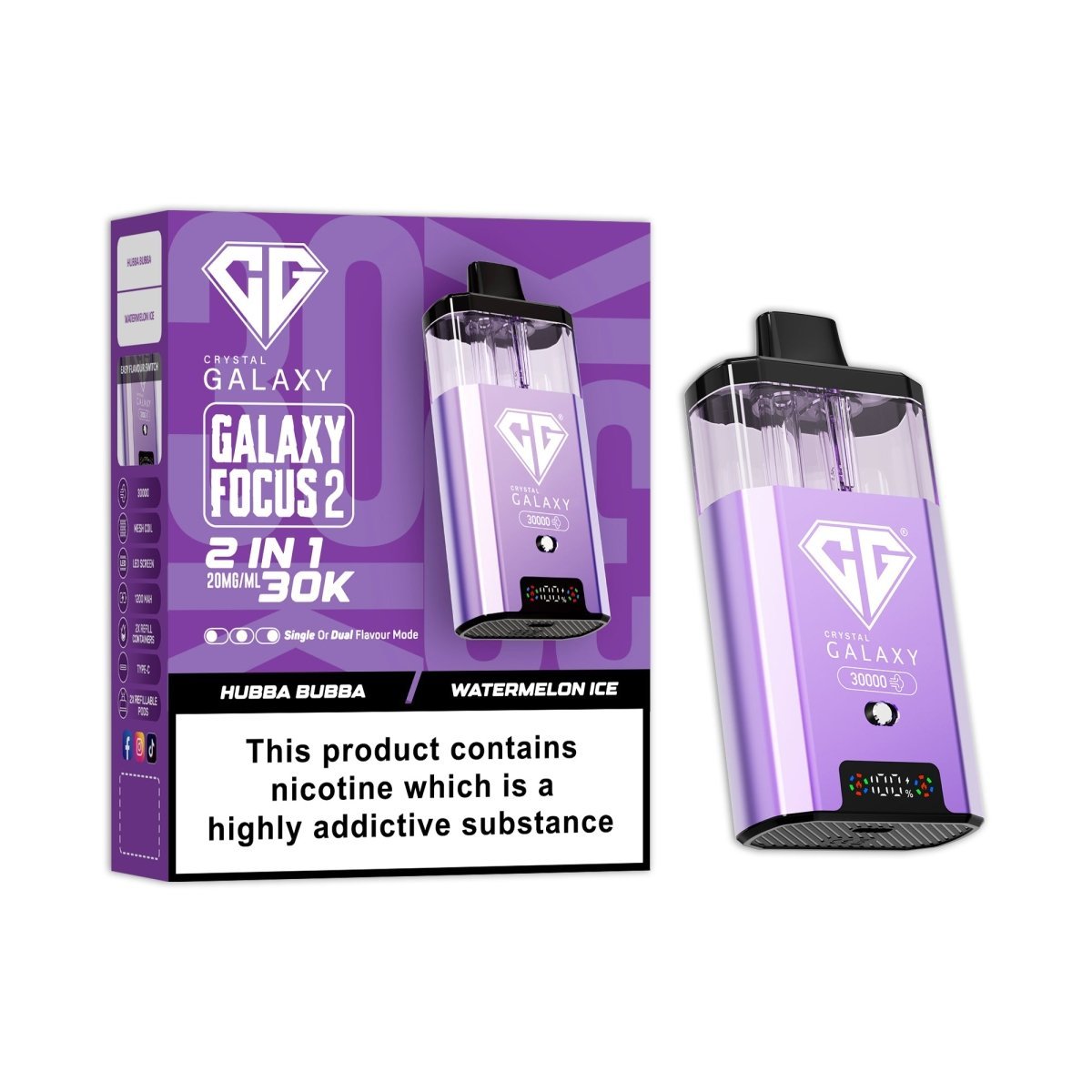 buy Crystal Galaxy Focus 2 Prefilled 2 in 1 Pod Kit at Wolfvapes.co.uk