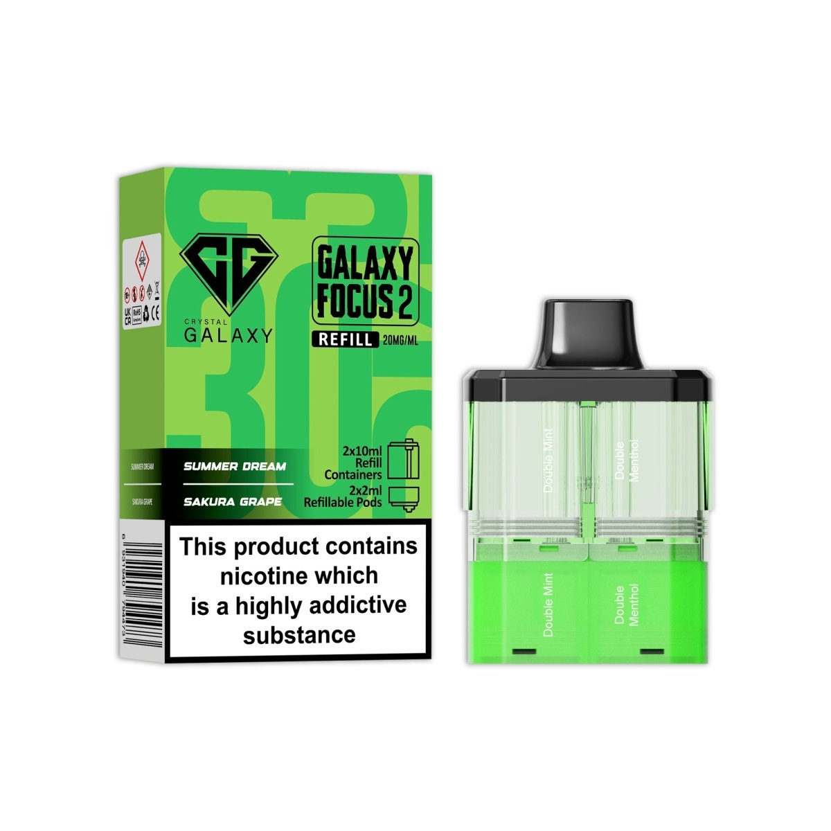 buy Crystal Galaxy Focus 2 Replacement Pods Pack of 5 at Wolfvapes.co.uk