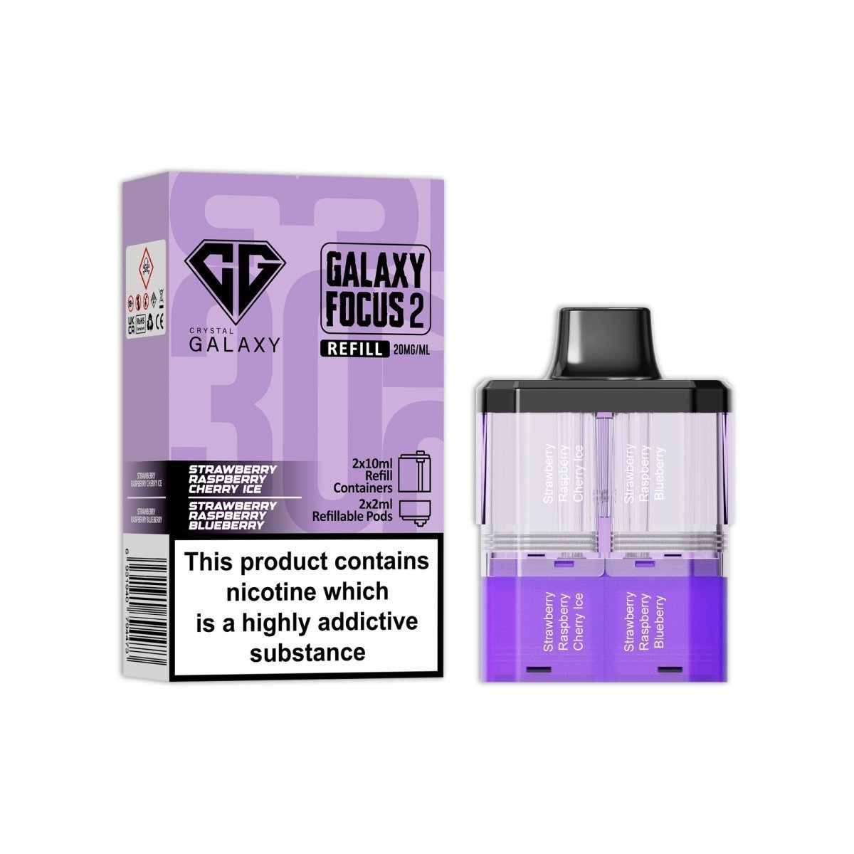 buy Crystal Galaxy Focus 2 Replacement Pods Pack of 5 at Wolfvapes.co.uk
