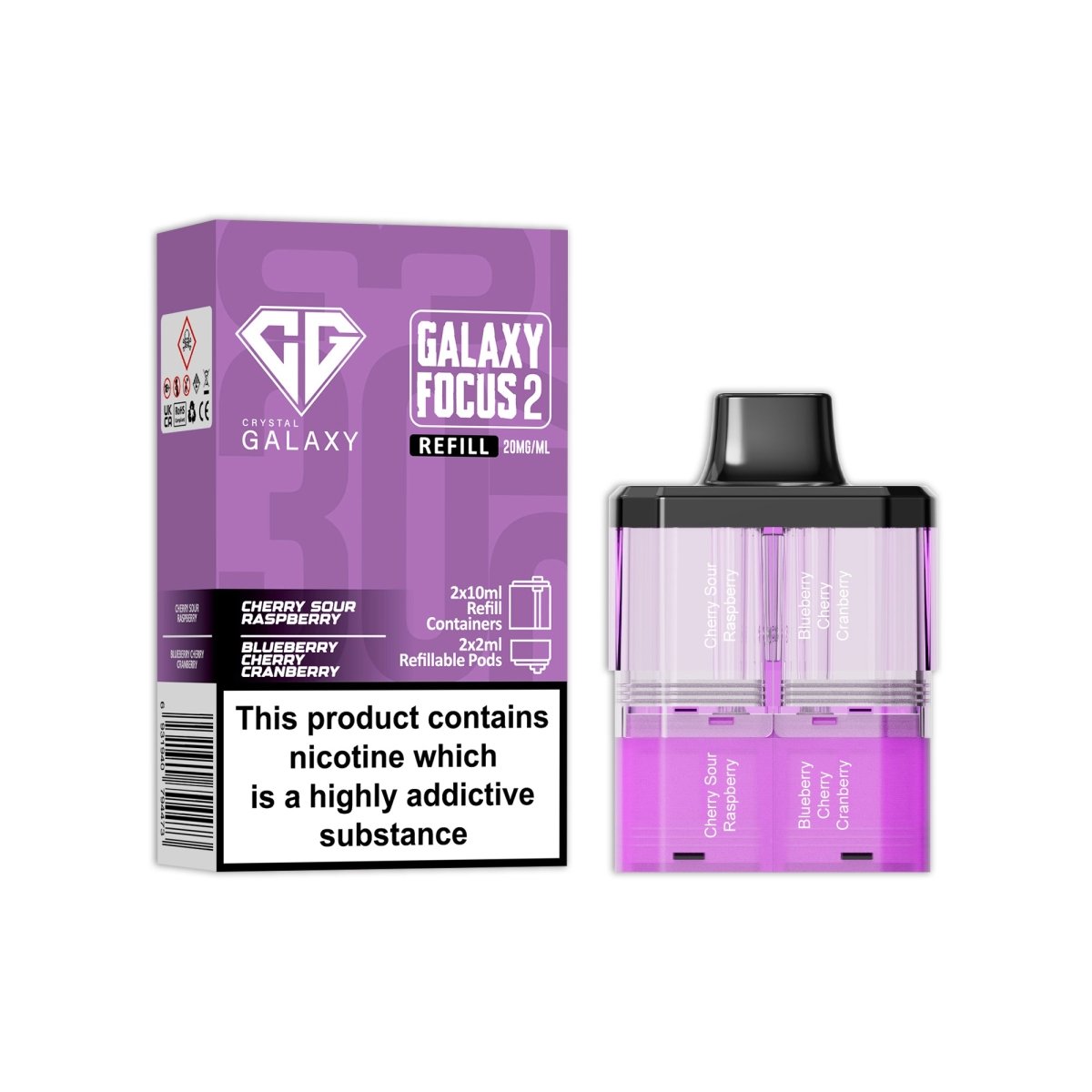 buy Crystal Galaxy Focus 2 Replacement Pods Pack of 5 at Wolfvapes.co.uk