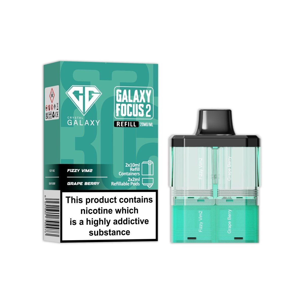 buy Crystal Galaxy Focus 2 Replacement Pods Pack of 5 at Wolfvapes.co.uk