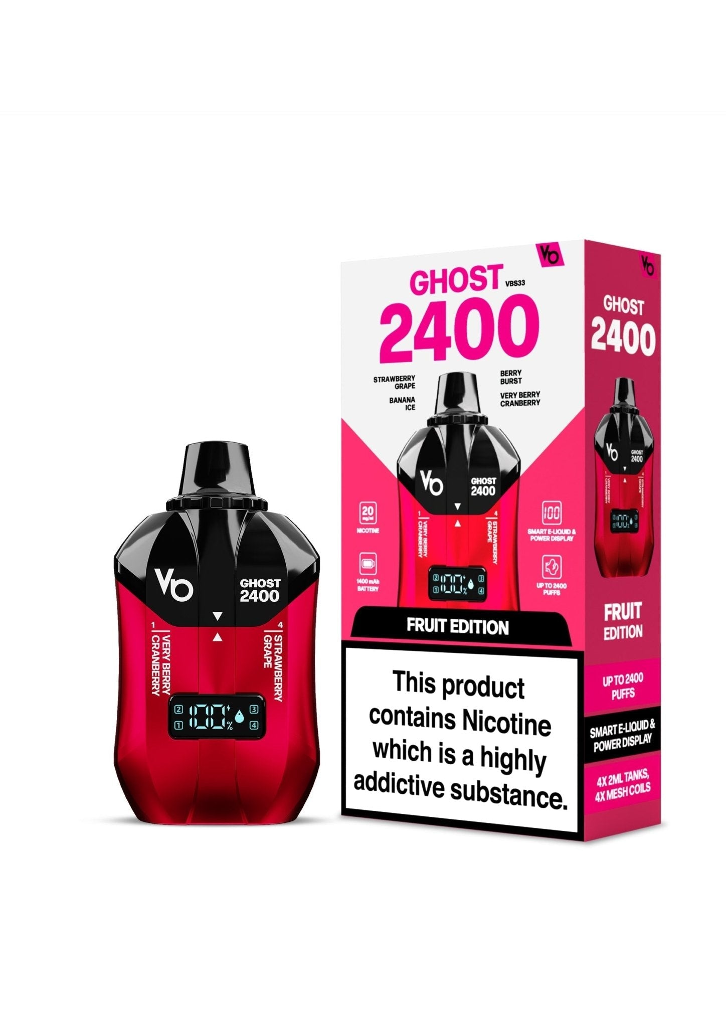 buy Ghost 2400 Puffs Vape Kit by Vapes Bars (Pack of 5) at Wolfvapes.co.uk