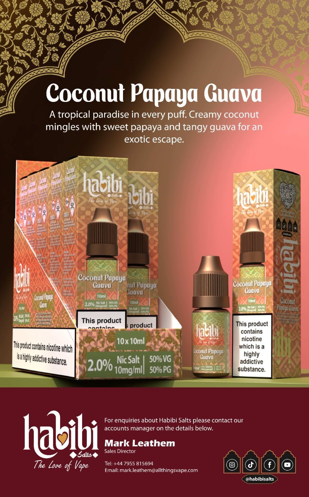 buy Habibi Salts Nic Salt 10ml E - Liquid Box of 10 at Wolfvapes.co.uk