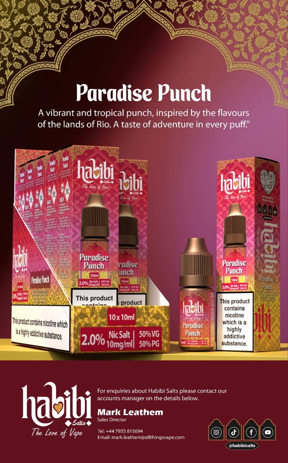 buy Habibi Salts Nic Salt 10ml E - Liquid Box of 10 at Wolfvapes.co.uk