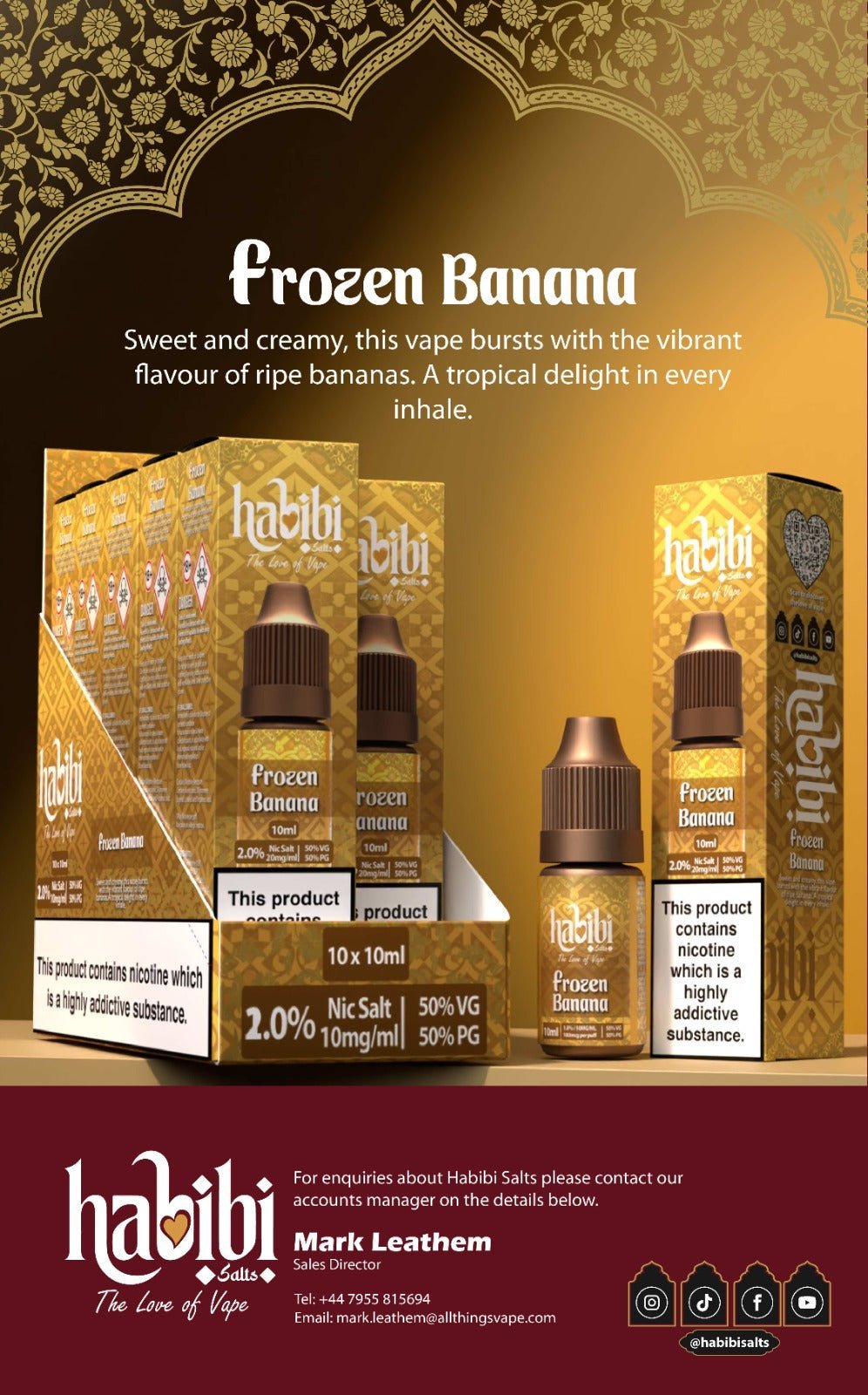 buy Habibi Salts Nic Salt 10ml E - Liquid Box of 10 at Wolfvapes.co.uk