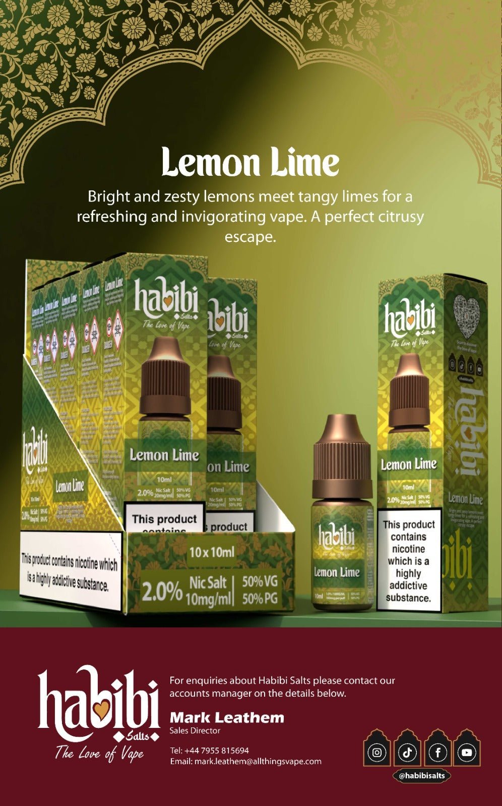 buy Habibi Salts Nic Salt 10ml E - Liquid Box of 10 at Wolfvapes.co.uk