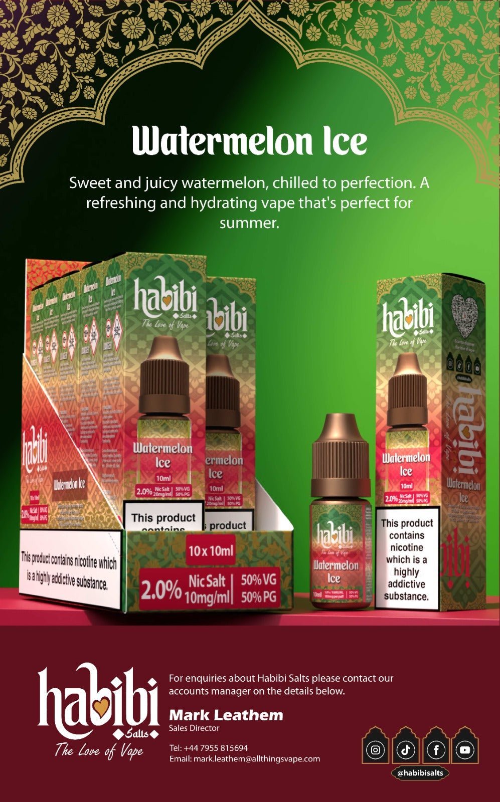 buy Habibi Salts Nic Salt 10ml E - Liquid Box of 10 at Wolfvapes.co.uk