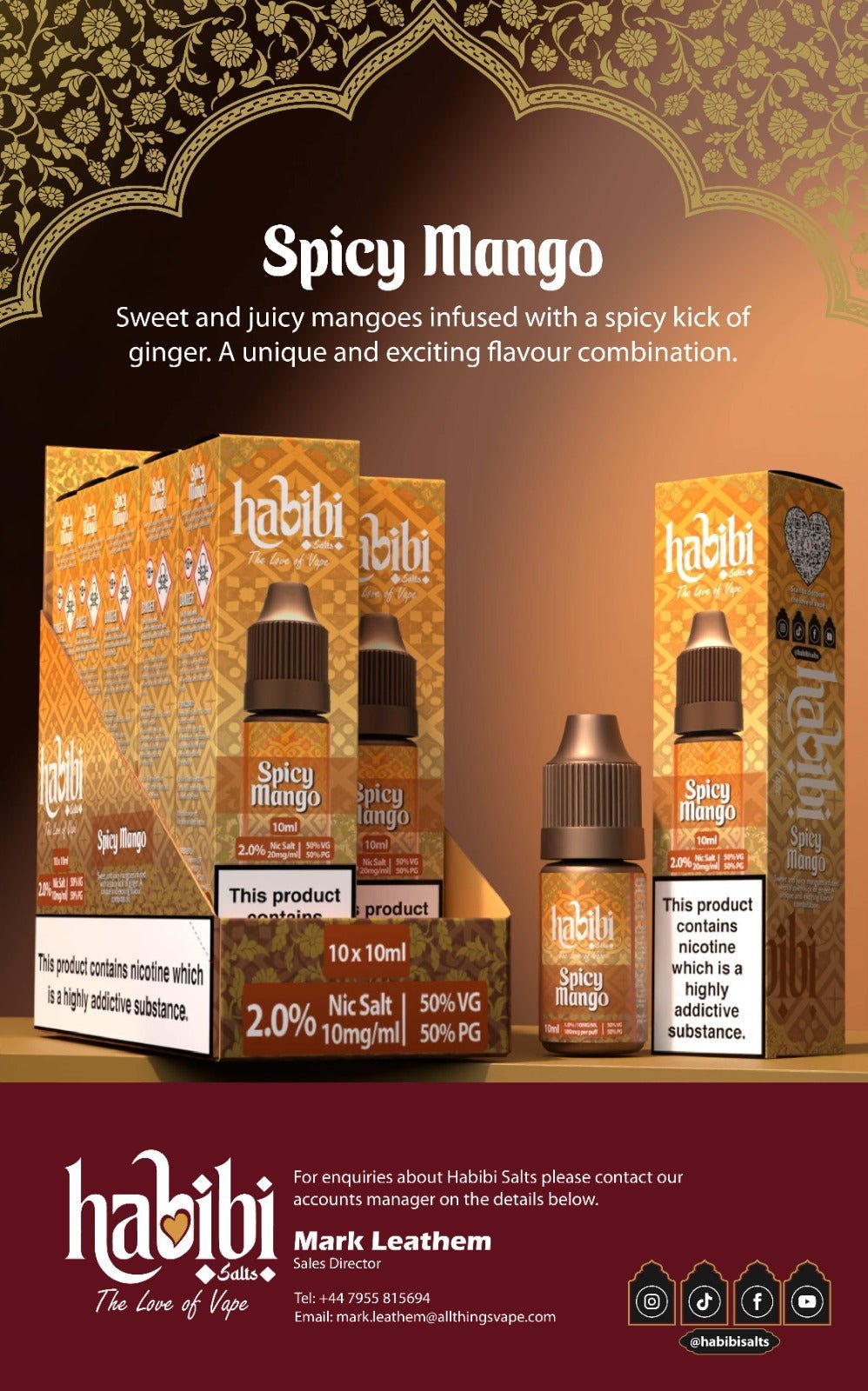 buy Habibi Salts Nic Salt 10ml E - Liquid Box of 10 at Wolfvapes.co.uk