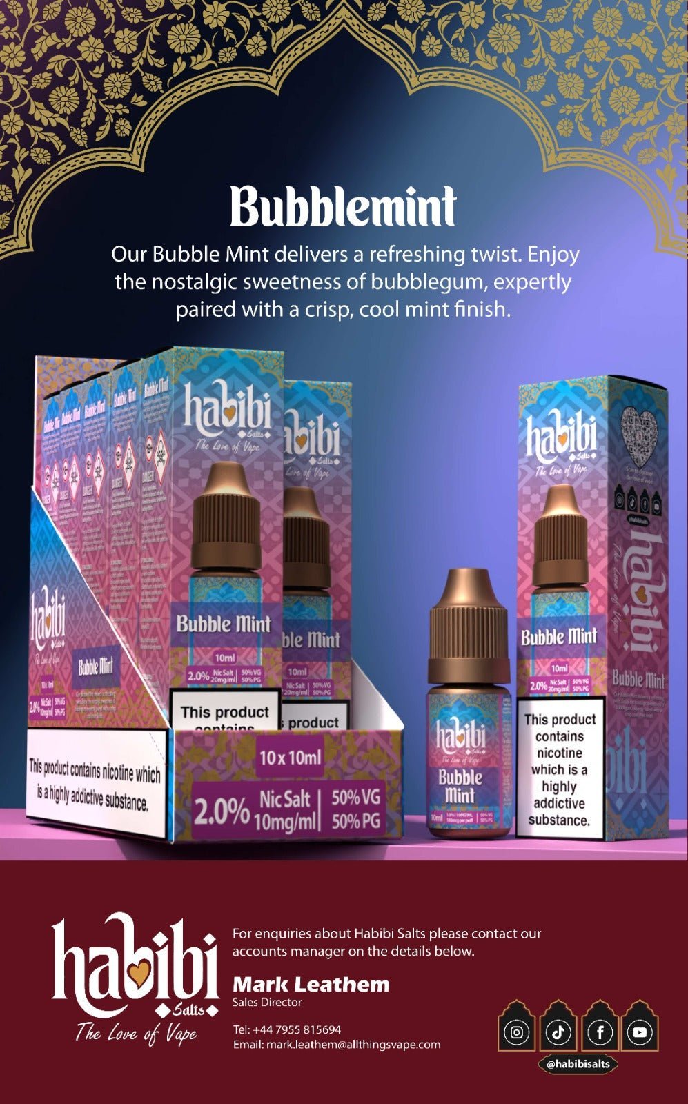 buy Habibi Salts Nic Salt 10ml E - Liquid Box of 10 at Wolfvapes.co.uk
