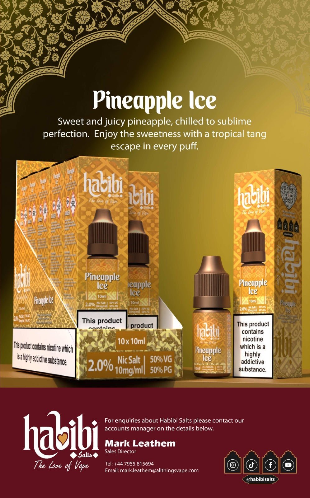buy Habibi Salts Nic Salt 10ml E - Liquid Box of 10 at Wolfvapes.co.uk