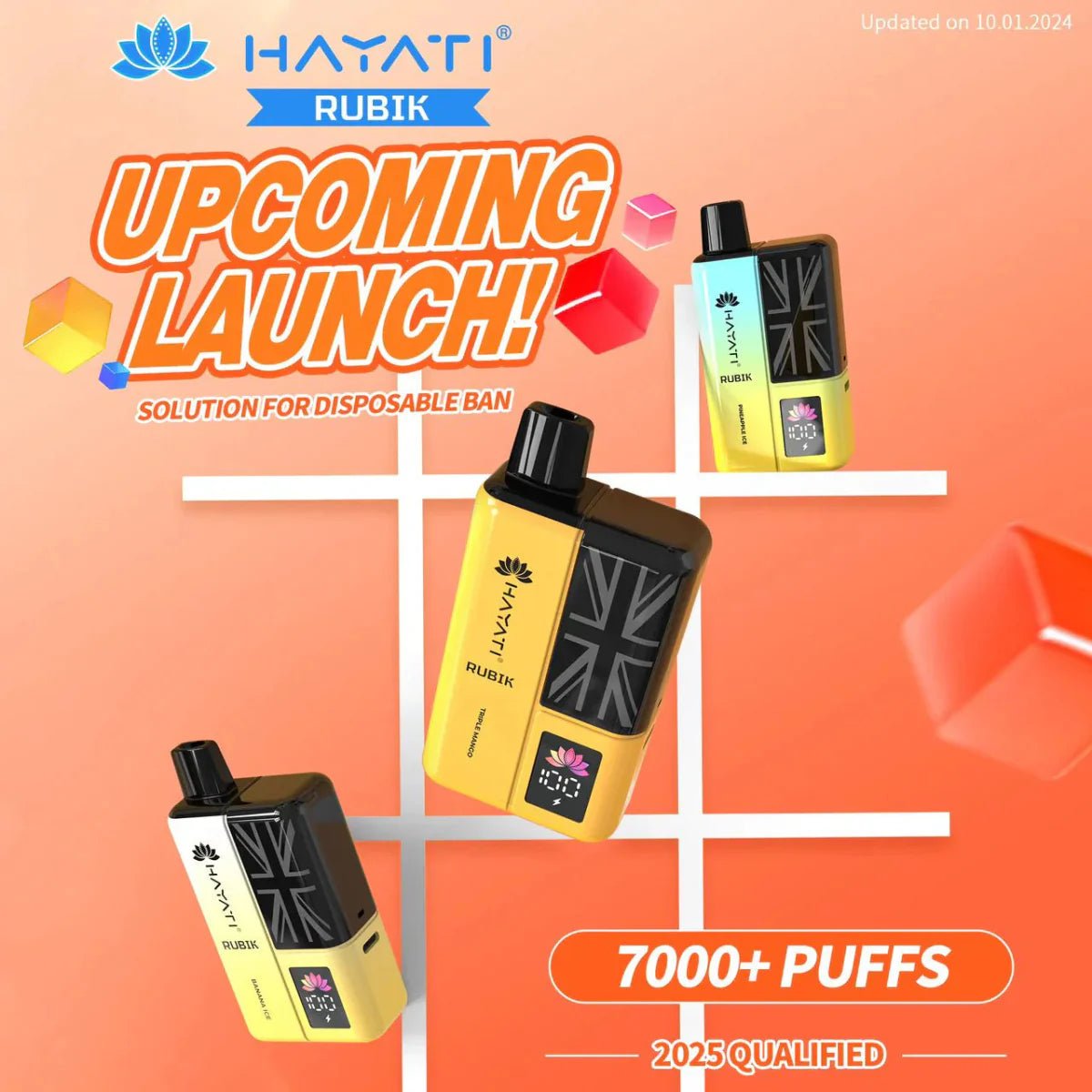 buy Hayati Rubik 7000 Puffs Disposable Vape Kit at Wolfvapes.co.uk