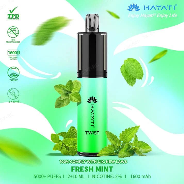 buy Hayati Twist 5000 Puffs Prefilled Vape Pod Kit - Box of 5 at Wolfvapes.co.uk