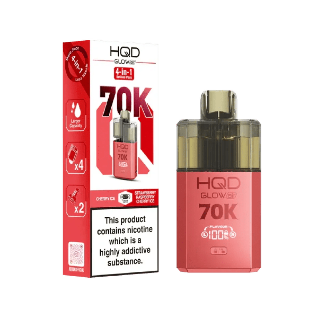 buy HQD Glow Air 70K Prefilled 2 In 1 Vape Box of 5 at Wolfvapes.co.uk