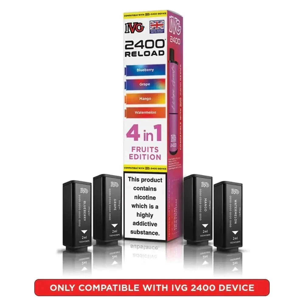 buy IVG 2400 Reload 4 in 1 Prefilled Pods Pack of 5 at Wolfvapes.co.uk